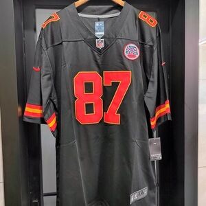 Travis Kelce #87 Black Embroidered Jersey